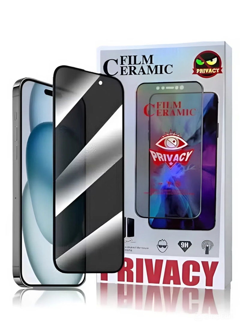 اي توب واقي شاشة سيراميك HD مضاد للتجسس لـ آيفون 14 (iPhone 14) لحماية الخصوصية (ضد البصمة)  من A TOP, حماية قصوى للشاشة من الخدوش والكسر - Image 1
